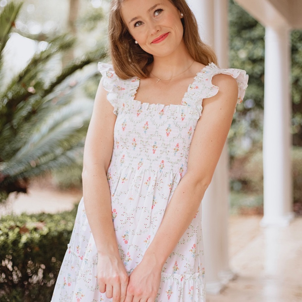 Hill House White Trellis Ellie Nap Dress Size Small